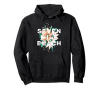 Seven Mile Beach Floral Design Cayman Islands Pullover Hoodie