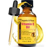 Seven Minerals NEW Ultra Pure Vitamin E Oil - 75 000 IU Full-Spectrum D-Alpha Tocopherol 1 Fl Oz - 100% Organic Vitamin E Oil for Skin Face Hair a