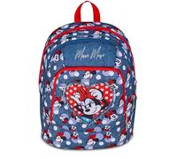 Seven Minnie Backpack School Double Compartment, Blue, Bottle Pocket, 29 L, Elementary School, Girls, Blue DENIM, Blu Denim, Casual