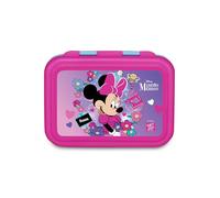Seven Minnie Mouse Lunch Box, Pink, 850 ml, Heat Resistant, Internal Divider, Dishwasher Safe, Steel Base, School, Sports, Travel, Girls