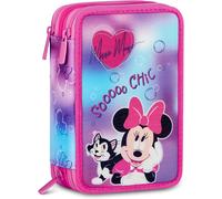 Seven Minnie Mouse Pencil Case with 3 Zips, Triple Compartment, Complete...