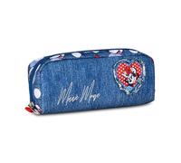 Seven Minnie Pen Bag School Bag, Denim Blue, Pencil Case for Pens, Pencils and Accessories, Elementary School, Girl, Blue Denim, Modern