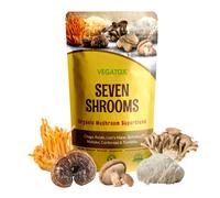 Seven Mushroom Powder | Medicinal Mushrooms Blend with Chaga, Reishi, Lion's Mane, Cordyceps | 100% Pure Organic Shroom