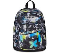 Seven New Fit Backpack, Double Compartment, Bottle Pocket, School and Leisure, Acid Green, Children and Teenagers, Green/Black