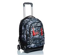 Seven New Tech Keep Flag Trolley, 3 Uses In1, Black, with Detachable Backpack, School and Leisure
