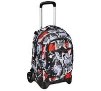 Seven New Tech Trolley 2 Wheels, Spray Me, Black, 3 in 1, Triple Use, Backpack with Detachable Trolley, Travel School Backpack, Child Boy.