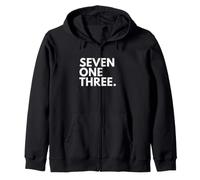 SEVEN ONE THREE Area Code 713 Houston Texas Zip Hoodie