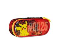 Seven Pencil Case School Round Plus - Pokemon - PIKACHU - Yellow Red - Pencil Case for School with a Zip with Inner Organiser, Elastic Loops - School Backpack Accessories -, multicoloured, standard