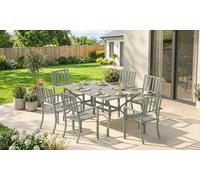 Seven-Piece Outsunny Patio Dining Set with Umbrella Hole for Garden