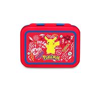 Seven Pokemon Lunch Box, Red, 850 ml, Heat Resistant, Internal Divider, Dishwasher Safe, Steel Base, School, Sports, Travel, Boys, Girls
