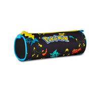 Seven Pokémon Tombolotto School Pencil Case, Black, Oval Case for Pens, Pencils and Accessories, Elementary School, Child, Black, Taglia Unica, Modern