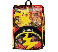 SEVEN Popemon Expandable School Backpack - Pixachu Yellow Red - Double Compartment Backpack with Zip and Bottle Pocket, Children's Backpack