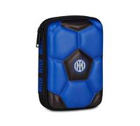 Seven Quick Case 3D Inter, Blue, Pencil Case with 3D Shell, Zip Opening, Backpack Accessories, Elementary and Middle School, Children and Teens, Football, Official Product