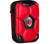 Seven Milan Quick Case 3D School Pencil Case, Red, 3D Shell Case, Zip Opening, Backpack Accessories, Elementary and Middle School, Children and Teens, Football, Official Product
