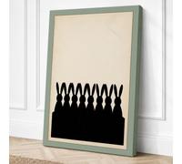 Seven Rabbits Minimalist Canvas Wall Art Print 30x20 Inch (76 x 51 cm)
