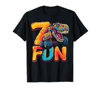 Seven-Rex in a Monster Truck - 7th Birthday Boy T-Shirt