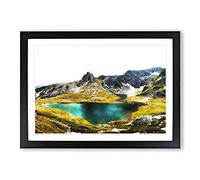 Seven Rila Lakes in Bulgaria Framed Wall Art Print A2 Black