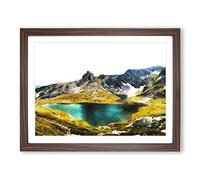 Seven Rila Lakes In Bulgaria Painting Modern Art Framed Print | A2 Walnut Framed Wall Art | Ready to Hang | Modern Historical Picture | Living Room Bedroom Lounge Office