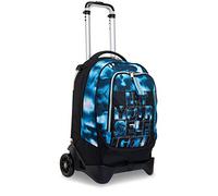 Seven Rolling backpack, JACK-2WD DIP & SKY Wheeled Book Bag, 3 in 1, Detachable Backpack + Trolley, for Teen, Girls&Boys, For School, Sport, Free Time, Laptop Sleeve, Italian Design, blue