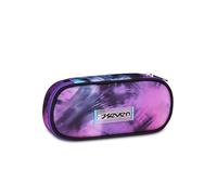 Seven Round Plus Pink Fusion School Pencil Case, Oval Case, Inner Zip Pocket, Elastic Pencil Holders, Backpack Accessories, Girl, Middle and High School