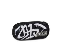 Seven Round Plus PLUMPY LINE BOY School Pencil Holder, Black, Oval Pencil Case, Inner Pocket, Elastic Pencil Holders, Accessories Backpack, Child, Boy, Middle and High School