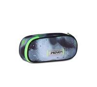 Seven Round Plus School Bag, Black and Grey, Internal Pocket with Zip and Elastic Loops, Backpack Accessories, Elementary, Middle and Higher School, Children and Boys, black / light grey, Taglia Unica