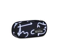 Seven Round Plus School Bag, Black, Inner Pocket with Zip and Elastic Loops, Backpack Accessories, Elementary, Middle and High Schools, Girls and Girls