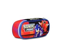 Seven Round Plus Sonic Come and Get Me Elementary School Bag, Blue Red - Pen Holder for School with Single Compartment - Pencil Case for Children and Boys - Elementary School, Middle School, Blue, Taglia