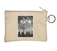 Seven Samurai Akira Kurosawa 1954 Movie Poster Key Chain Coin Purse Beige