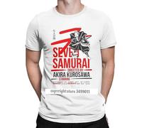 Seven Samurai Tee Shirts Men Akira Kurosawa Japanese Movie Vintage Tee Shirt Crew Neck Tshirts Clothes White