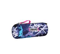 Seven School Pen Holder, Purple and Pink, Single Compartment Pen Holder, Zip Opening, Children and Youth, Purple, School
