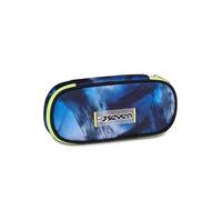Seven School Pencil Holder Round Plus Blue Fusion, Blue, Oval Pencil Case, Inner Zip Pocket, Elastic Pencil Holders, Backpack Accessories, Child, Boy, Middle and High School