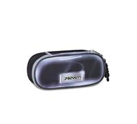 Seven School Pencil Holder Round Plus SHADOWS OF COLOR, Black, Pencil Case with Elastic Loop for Pen, Internal Zip Pocket, Backpack Accessories, Middle and High School, Children and Teenagers