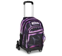 Seven School Trolley Comby 8 Wheels SHADOWS OF COLOR, Black, 31 L, Decomposable, Use Backpack, Adjustable Telescopic Bar, Equipped Pocket, Computer Pocket, Elementary and Middle School, Girl, Girl