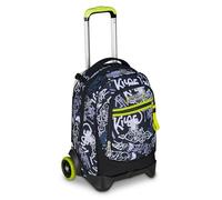 Seven School Trolley New Tech, Grey, 3 in 1, Triple Use, Backpack with Detachable Trolley and Crossover System, Travel, Child Boy