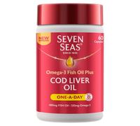 Seven Seas Cod Liver Oil One-A-Day Omega-3 Fish Oil and Vitamin D, 60 Capsules, 2 Months Supply