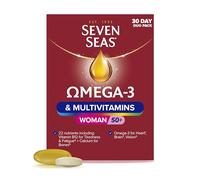 Seven Seas Omega-3 and Multivitamins Woman 50plus, with Vitamin B12 and Calcium, 30-Day Duo Pack, 30 Omega-3 Capsules and 30 Multivitamin Tablets
