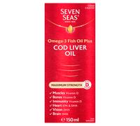 Seven Seas Omega-3 Fish Oil + Cod Liver Oil Liquid Maximum Strength - 150ml