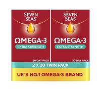 Seven Seas Omega-3 Fish Oil, Extra Strength with VIT D, 60 Capsules, 2 Months Supply (2 x 30 Days Twin Pack)