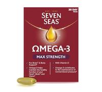 Seven Seas Omega-3 Fish Oil, Max Strength with Omega 3 and Vitamin D for Brain² and Body, 30 Capsules