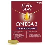 Seven Seas Omega-3 Fish Oil, Max Strength with Omega 3 and Vitamin D for Brain² & Body, 30 capsules