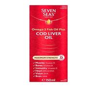 Seven Seas Omega 3 Fish Oil Plus Cod Liver Oil, Maximum Strength Liquid, 150 ml, Omega-3, EPA & DHA + Cod Liver Oil Tablets, Omega-3 Fish Oil, Can Be Taken On Its Own Or Mixed