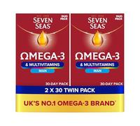 Seven Seas Omega-3 & Multivitamins Man, with B Vitamins and Magnesium, 60 Omega-3 Capsules + 60 Multivitamins Tablets, 2 Months Supply (2X 30 Days Twin Pack)