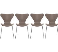 Seven / Series Chair 3107 Ash Set of 4 Fritz Hansen Deep clay - FRITZ HANSEN 4X 3107 DEEP