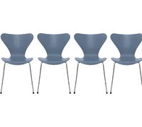 Seven / Series Chair 3107 Ash Set of 4 Fritz Hansen Dusk blue - FRITZ HANSEN 4X 3107 DUSK