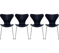 Seven / Series Chair 3107 Ash Set of 4 Fritz Hansen Midnight blue - 3107 MIDNIGHT