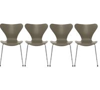 Seven / Series Chair 3107 Ash Set of 4 Fritz Hansen Olive green - FRITZ HANSEN 4X 3107 OLIV