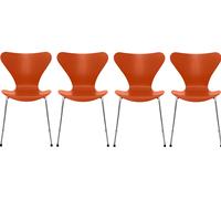 Seven / Series Chair 3107 Ash Set of 4 Fritz Hansen Paradise orange - FRITZ HANSEN 4X 3107 PARA
