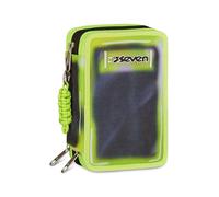 Seven SHADOWS OF COLOR 3 Zip School Pencil Case, Black, Triple Compartment, 45 Pieces, Stationery Set Included, Practical Zip Closures, Backpack Accessories, Elementary School, Children and Teenagers