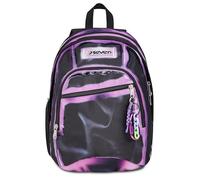 Seven SHADOWS OF COLOR Dual School Backpack, Black, 32 L, Pocket with Organizer, Internal Compartment for PC, Side Pocket for Bottle, Middle and High School, Girl, Girl